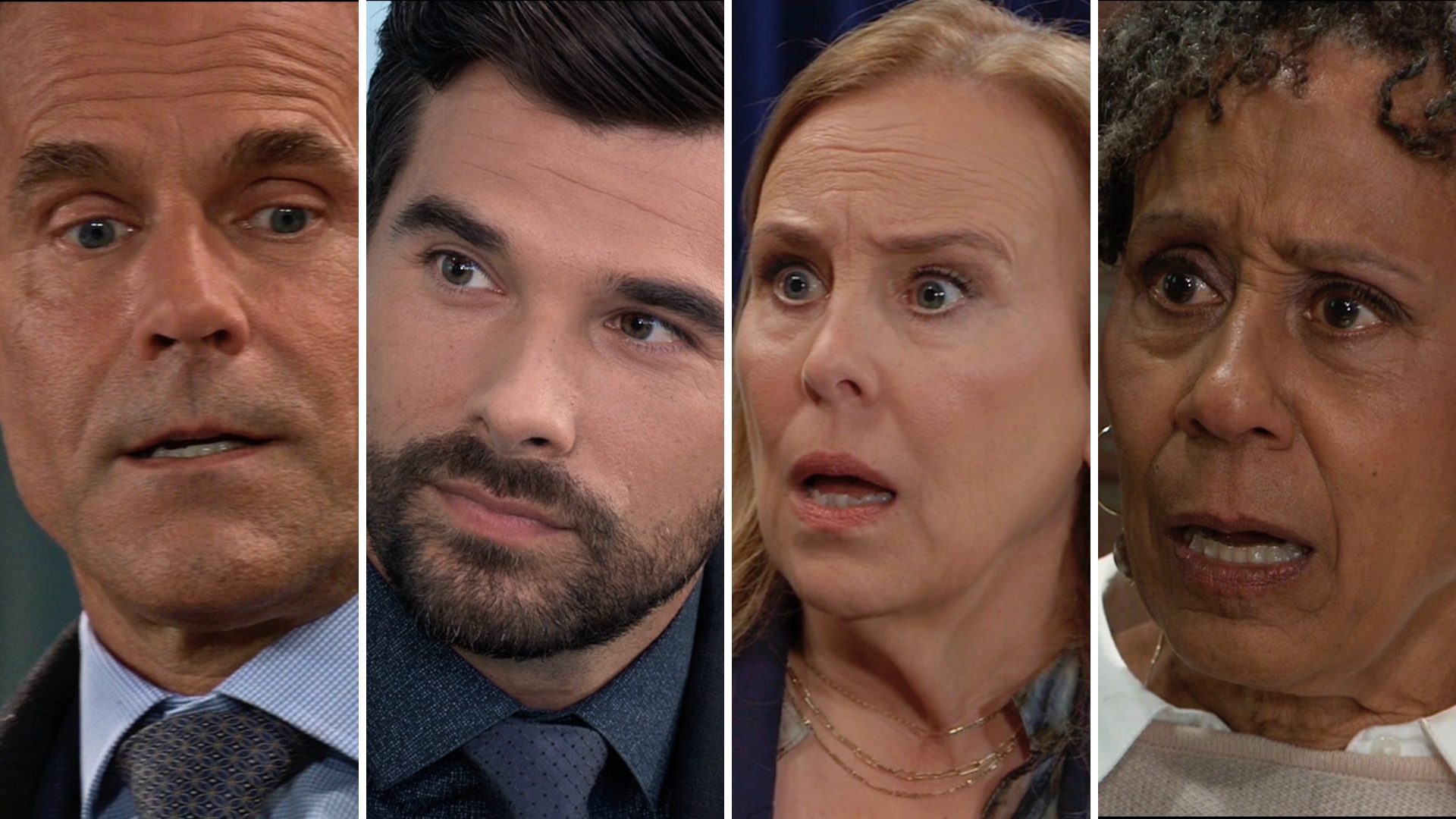 drew, chase, laura and stella on general hospital spoilers promo.