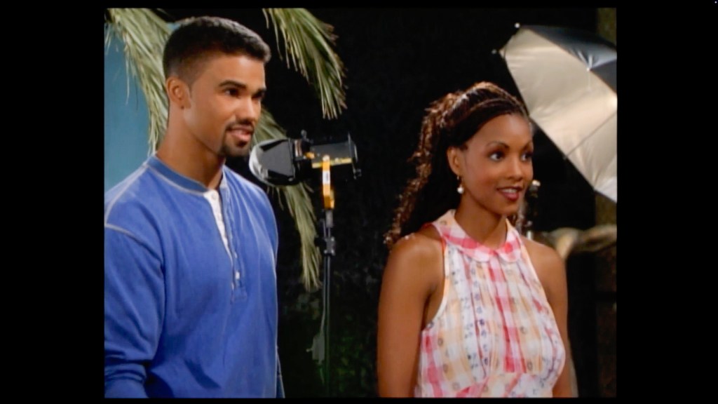 shemar moore and vivica a fox as malcolm and stephanie on young and restless in 1995