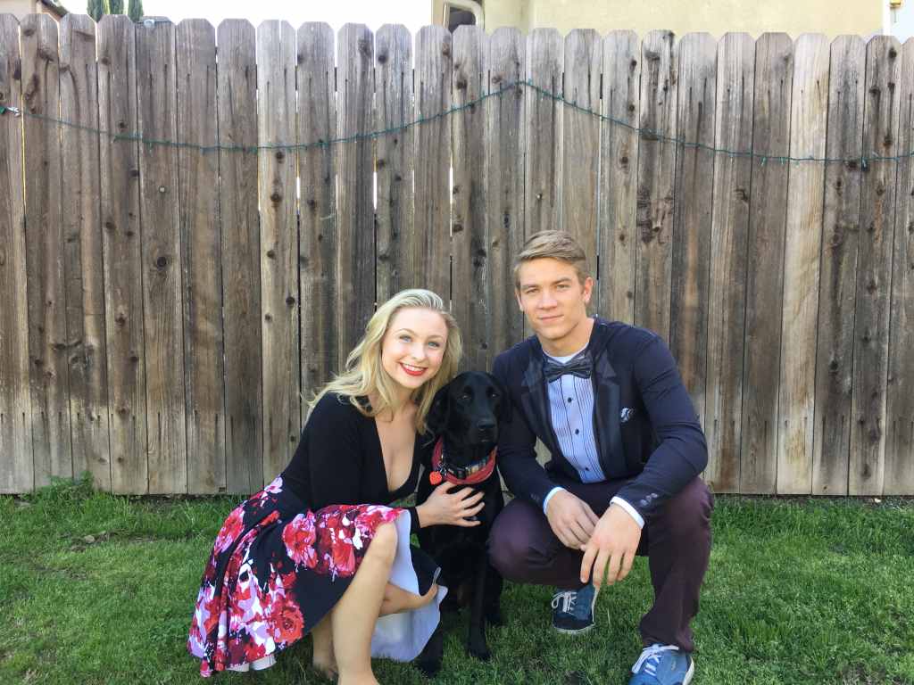 Lucas Adams, wife Shelby, dog Lando