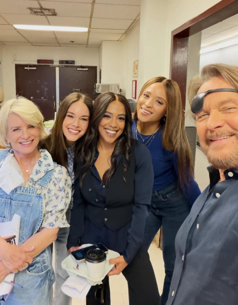 Mary Beth Evans, Abigail Klein, Elia Cantu, Sal Stowers, Stephen Nichols behind the scenes at DAYS