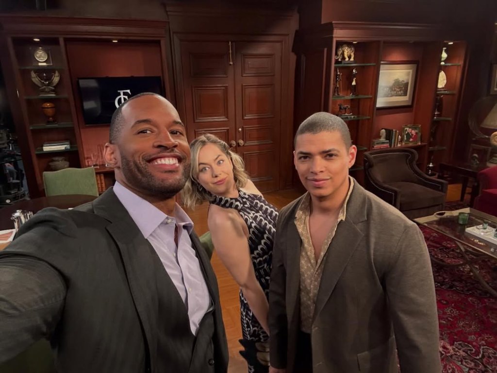 Lawrence Saint-Victor, Annika Noelle, Delon de Metz behind the scenes at B&B