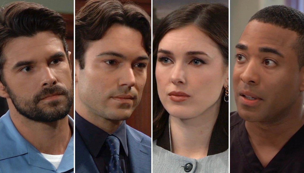 Michael and Willow share a tense General Hospital episode frame