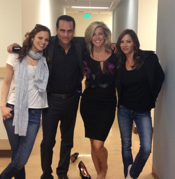 Tamara Braun, Maurice Benard, Laura Wright, Sarah Brown posed at General Hospital