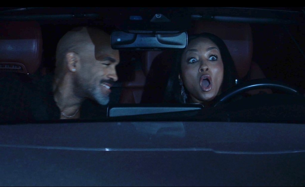 Curtis and Jordan on the verge of crashing their car on General Hospital
