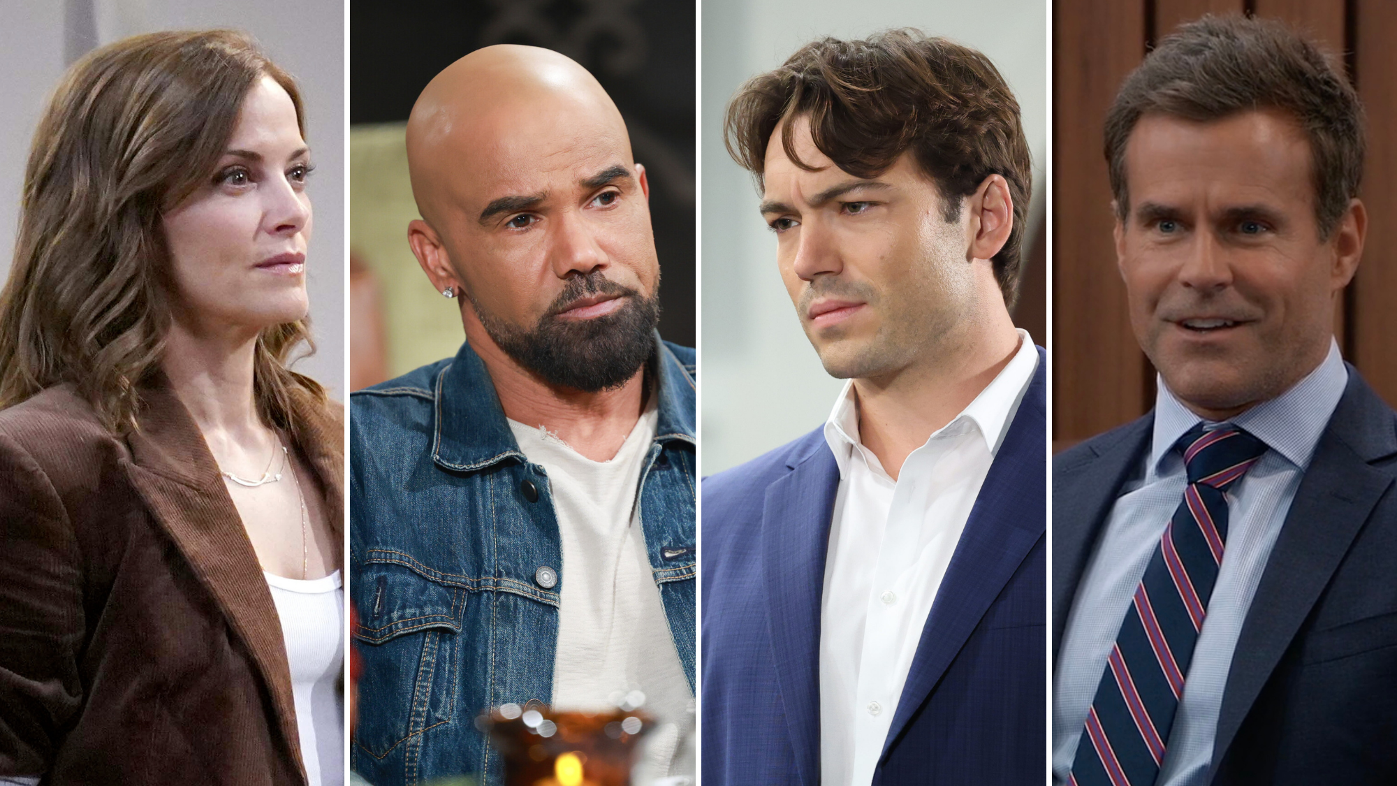 composite of Rebecca Budig, Shemar Moore, Rory Gibson, Cameron Mathison
