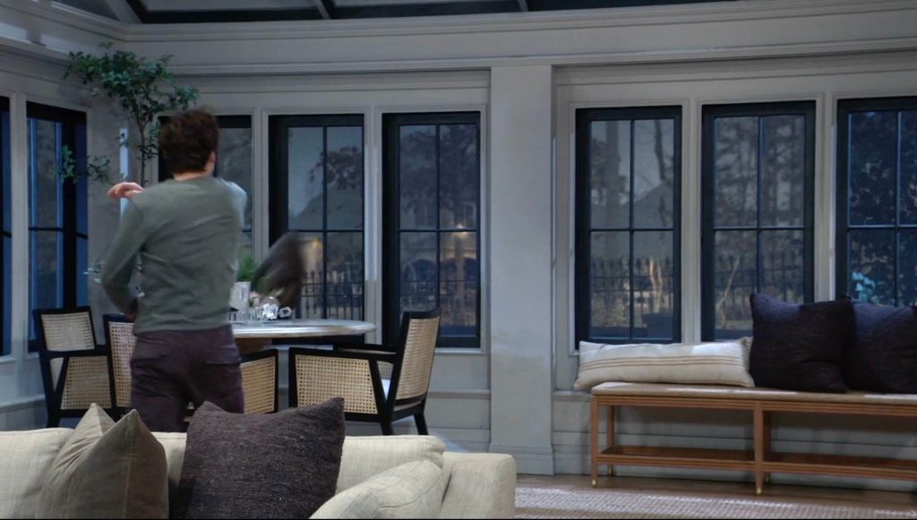 Rocco throwing pillow on General Hospital