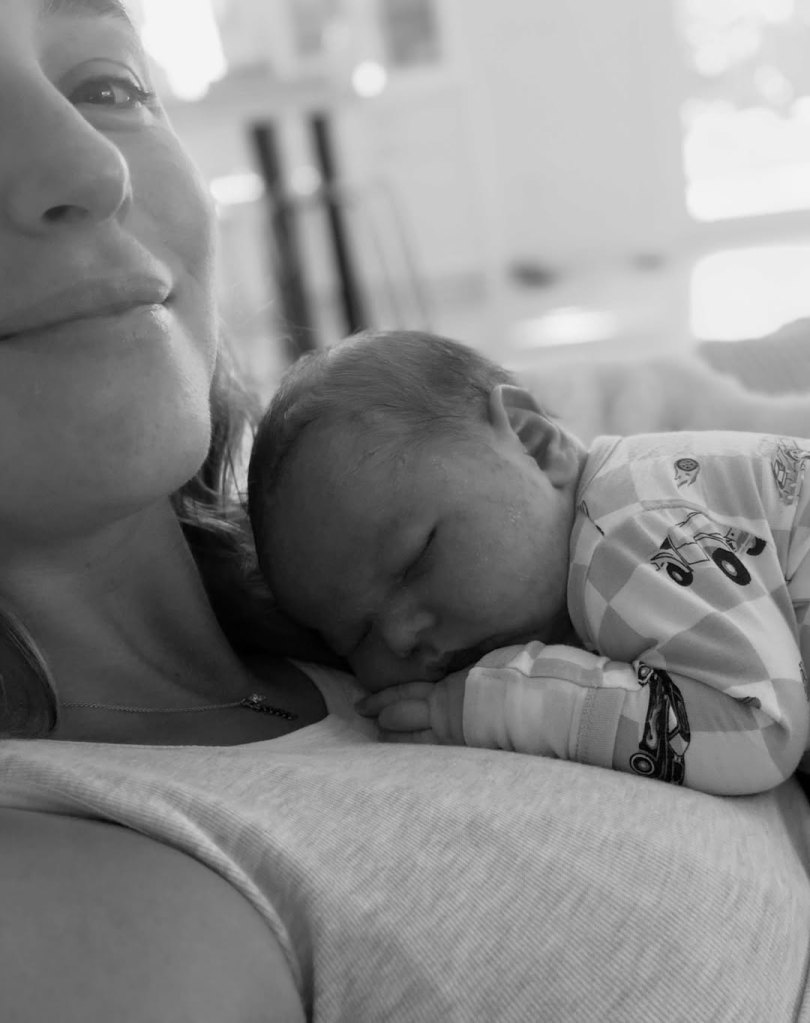 Lauren Swickard cradling baby Noah