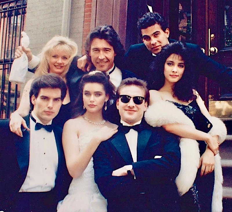 Loving actors including Todd McDurmont,Randolph Mantooth, Rena Sofer, Richard Steinmetz and Lisa Peluso with casting director Mark Teschner circa 1989