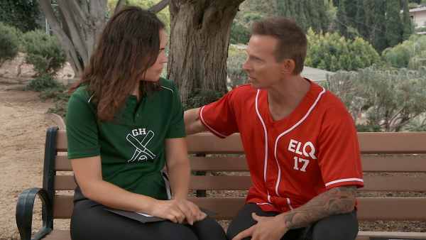 Kelly Thiebaud and Steve Burton as Britt and Jason on General Hospital