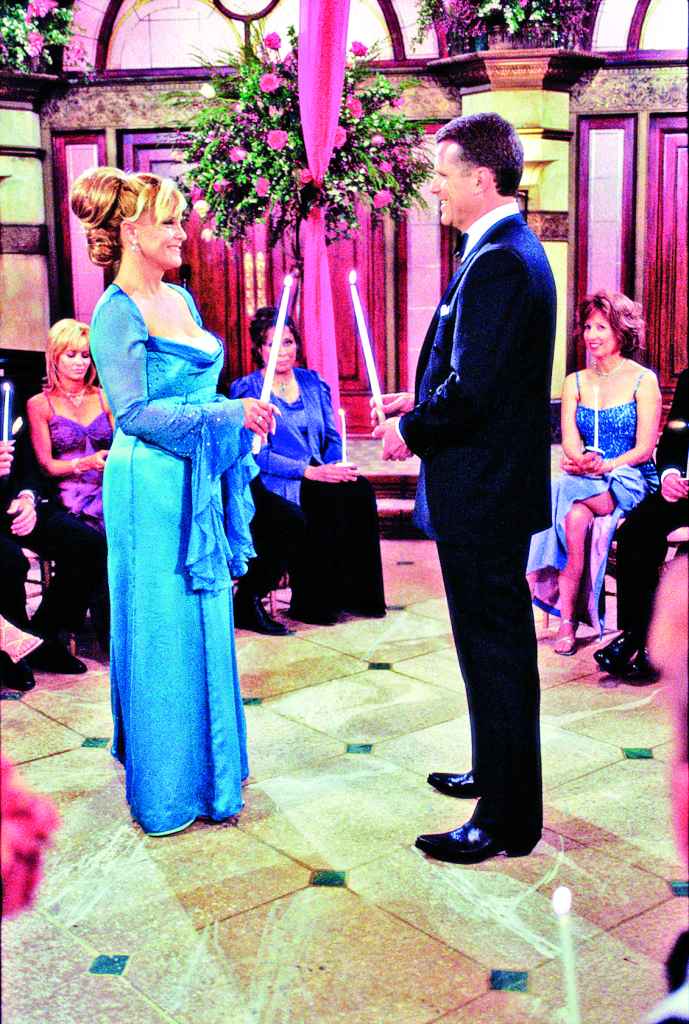Kim Zimmer and Robert Newman as Reva and Josh on Guiding Light 2002