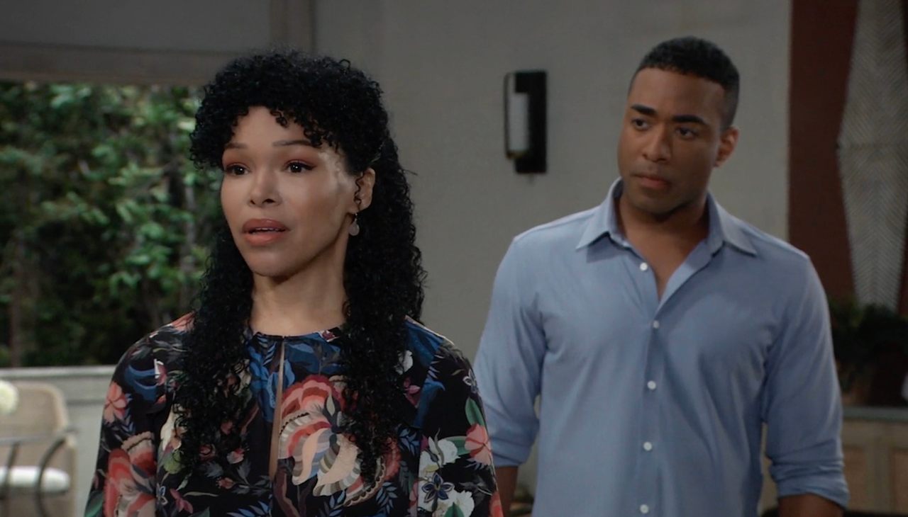 brook kerr and sawandi wilson as portia and isaiah on general hospital