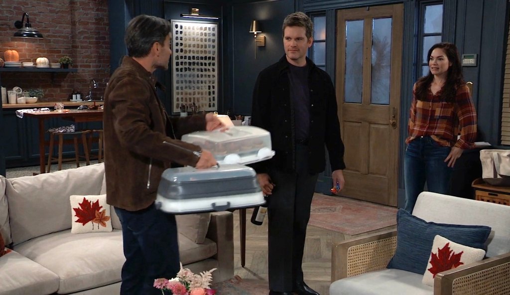 dominic zamprogna, van hansis and rebecca herbst as dante, lucas and liz on general hospital